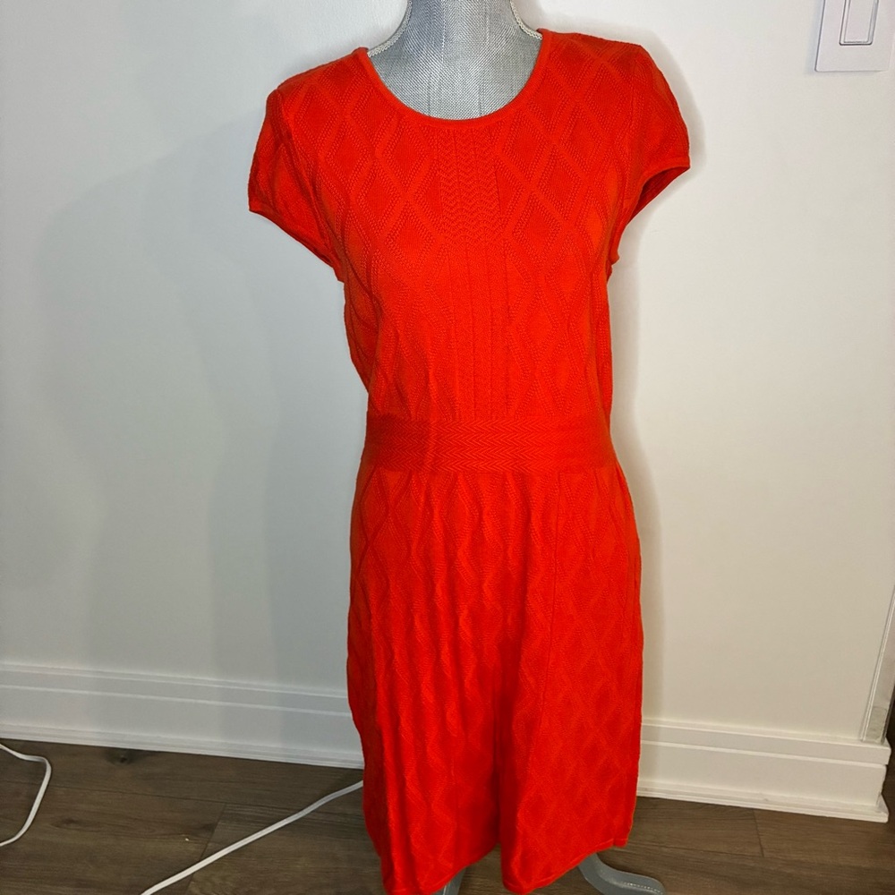 Tommy Bahama Vibrant Orange Knit Dress, cotton blend , M
